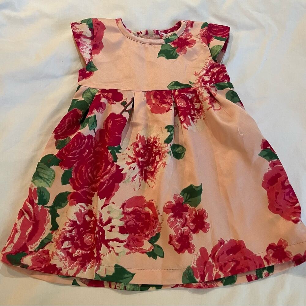 Ruby & Bloom flower pink dress girls size 18 months